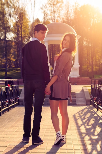 Young fashion Hipster couple in love