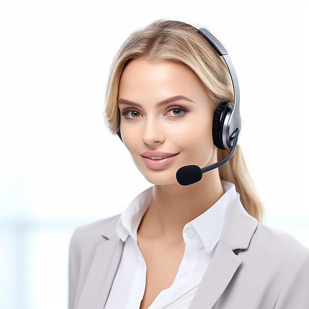 young female call center employee