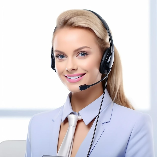 young female call center employee