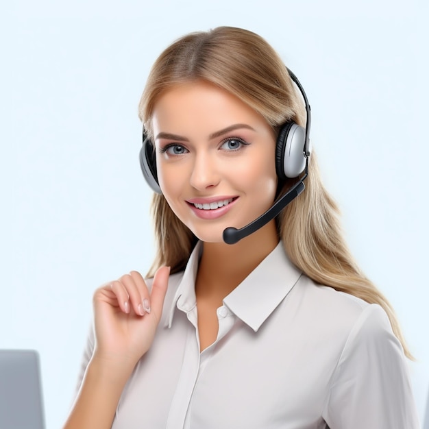 young female call center employee