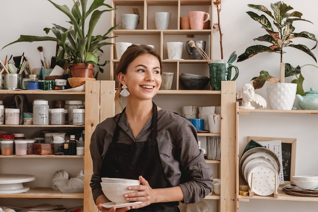 Young female ceramist