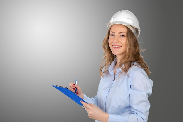 Young female construction specialist