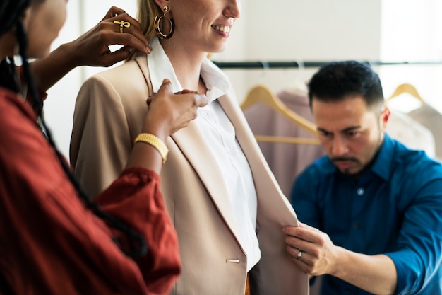 Young female designer in a boutique