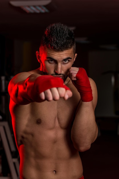 Young Fighter Is Giving A Finishing Punch