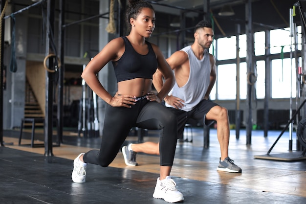 Young fit couple are in a good shape.