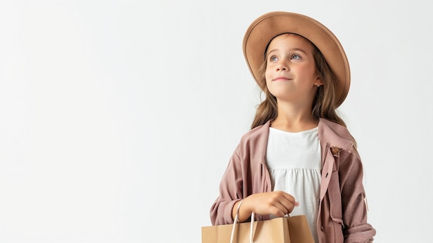 Young French Girl Shops Bag