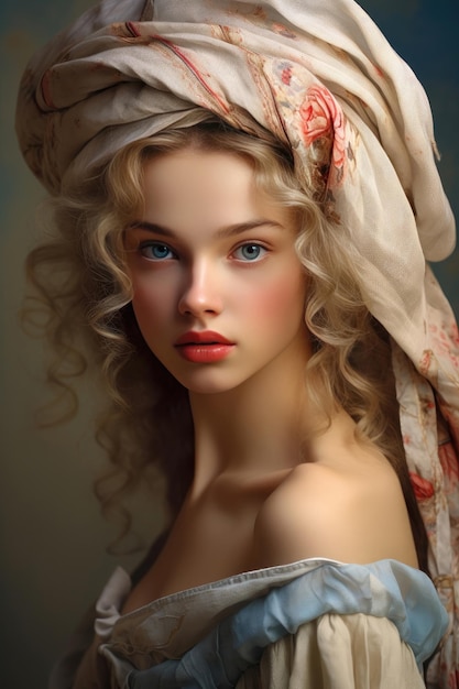 Young French woman of the 18th century