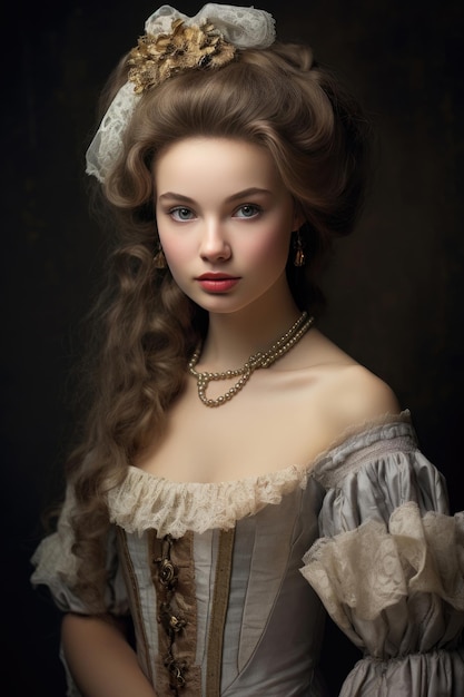 Young French woman of the 18th century