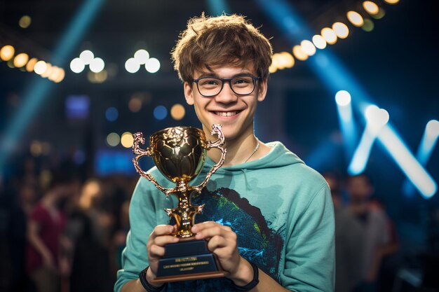 Young gamer won the tournament gaming club