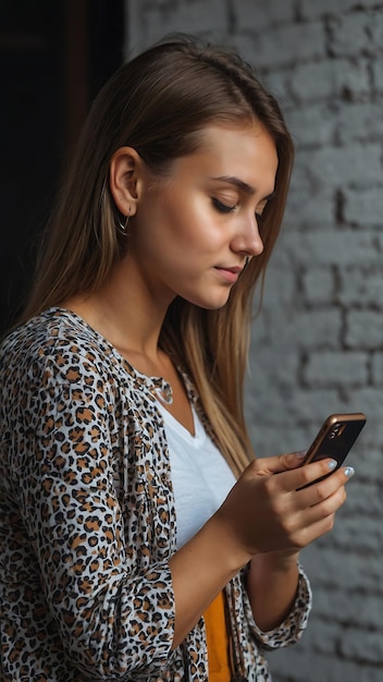 Young Girl Browsing Social Media App on Phone