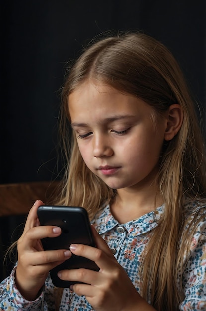 Young Girl Browsing Social Media App on Phone