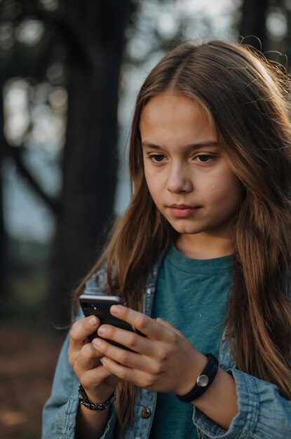 Young Girl Browsing Social Media App on Phone