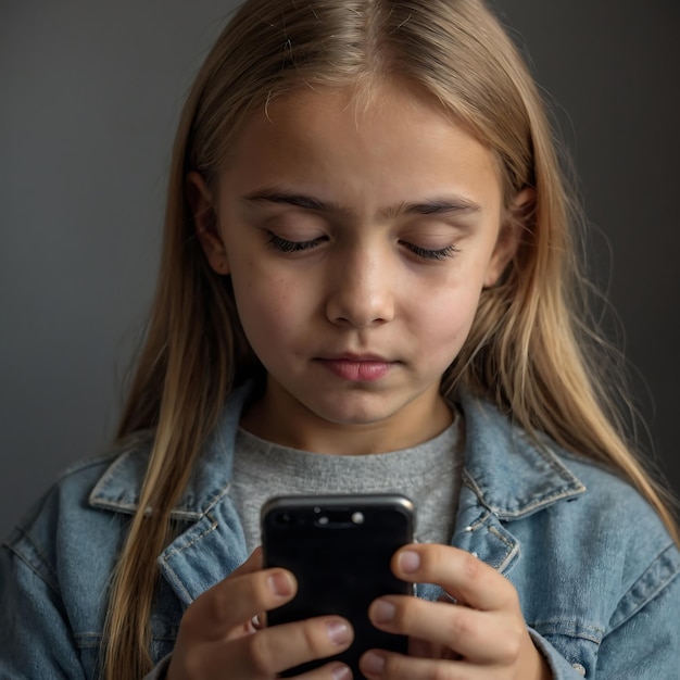 Young Girl Browsing Social Media App on Phone