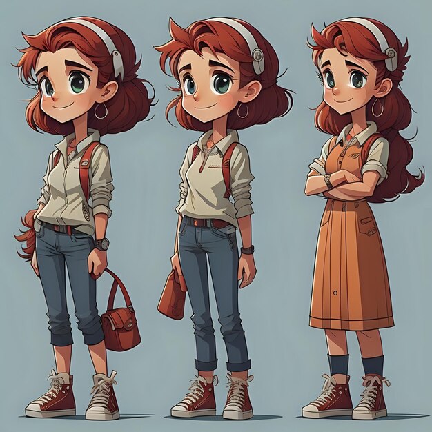 young girl cartoon character