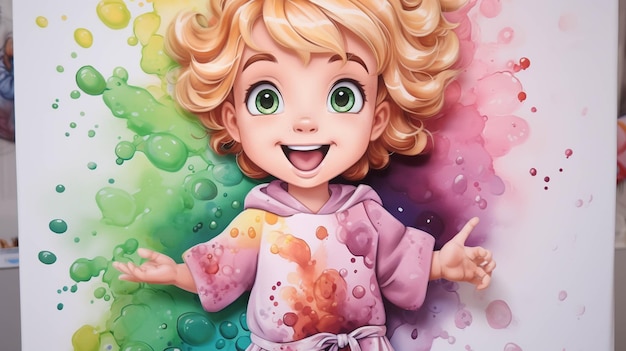 young girl cartoon