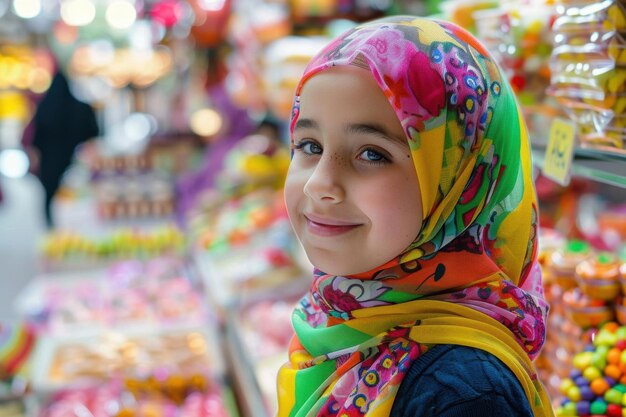 Young Girl in a Colorful Hijab