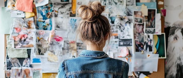 Young Girl Creating a Fashion Mood Board