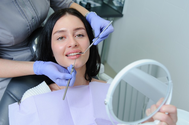 Young girl at the dentist's appointment