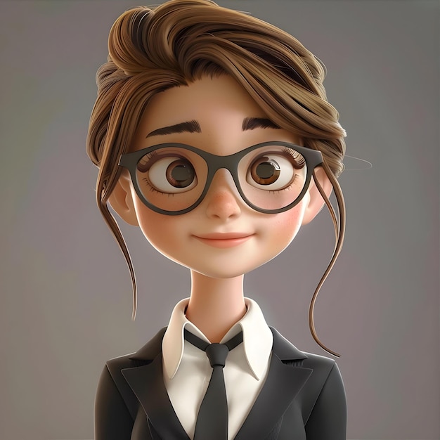 Young Girl Hr 3D Character Young Working Girl Cartoon Character Professional Girl Character