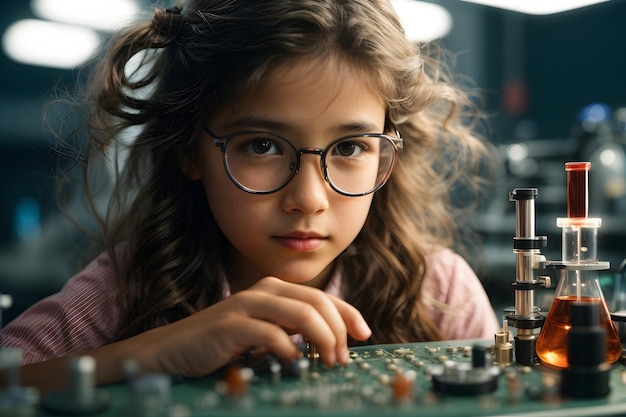 Young Girl Inventor Empowering Tomorrow Young Scientist Shaping the Future