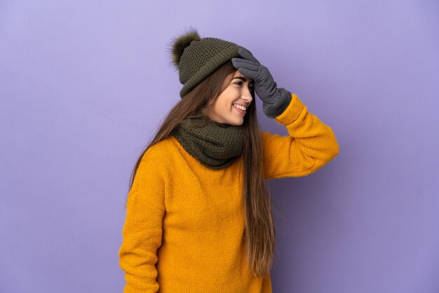 Photo young girl over isolated background