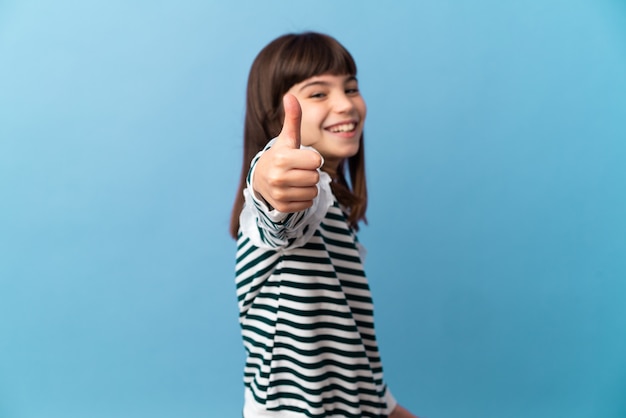 Young girl over isolated background