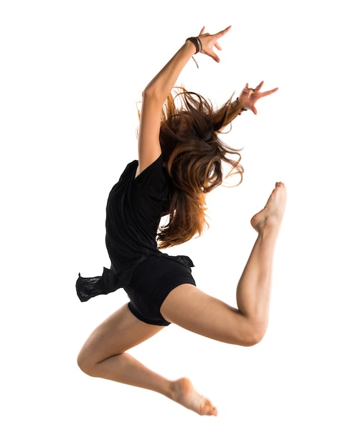 Photo young girl jumping