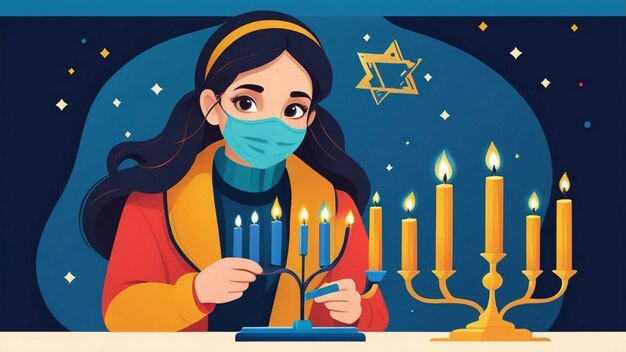 Young Girl Lighting Menorah for Hanukkah A Beautiful Tradition