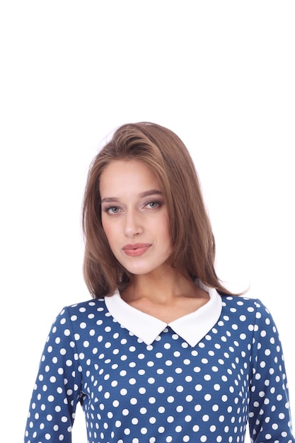 Young girl posing in polka dot dress