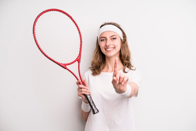 Young girl practicing tennis sport concept