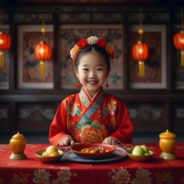 A young girl a radiant expression gracing her face steals the spotlight in this captivating photo