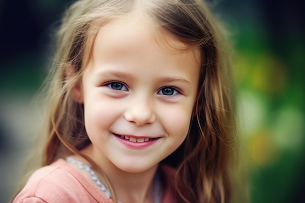 A young girl smiles for the camera.