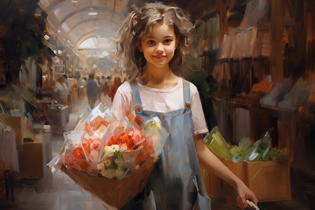 a young girl who enjoys shopping