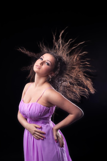 Young girl with long hair