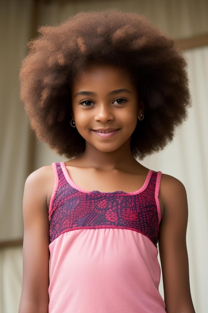 A young girl with a natural hair style