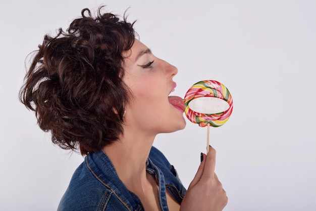 Young girl with sweet candy