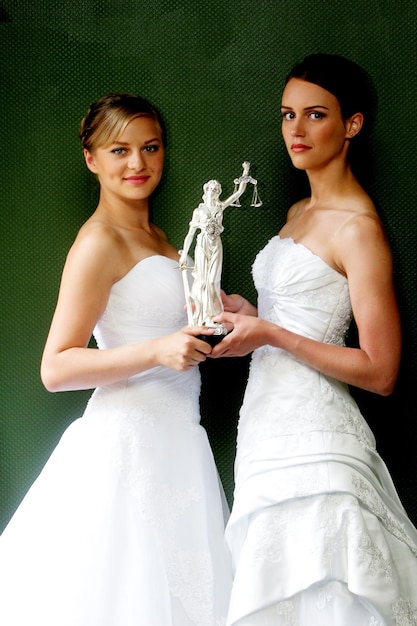 Young girls pose with silver jewelry