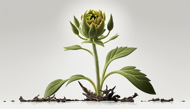 Young green plant isolated on a white background Generative AI