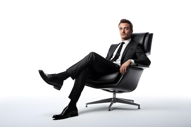 young handsome Business man sitting on comfortable chair