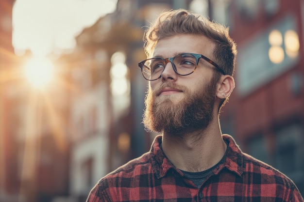 young handsome hipster man