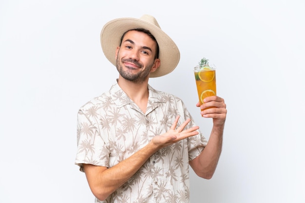 Young handsome man over isolated background