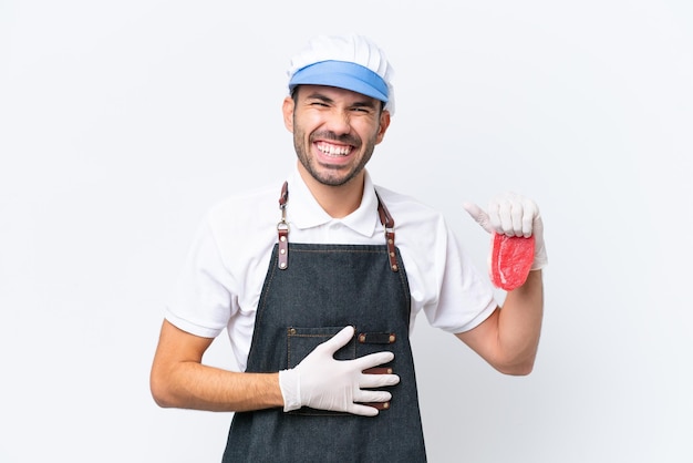 Young handsome man over isolated background