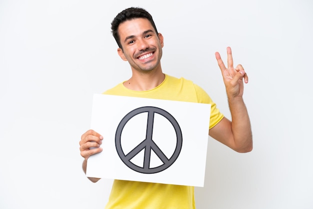 Young handsome man over isolated background