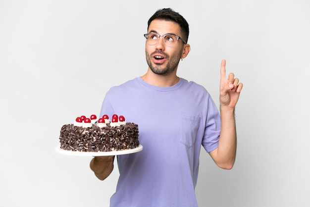 Young handsome man over isolated background