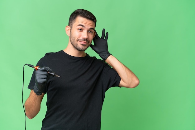 Young handsome man over isolated background