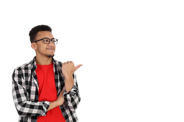 Young handsome man isolated on white background