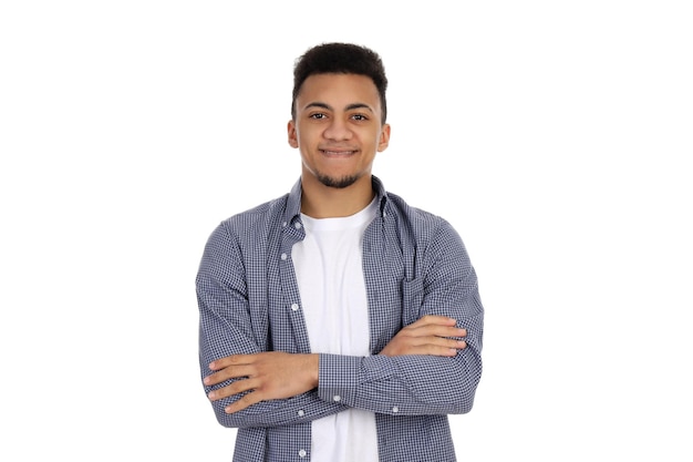 Young handsome man isolated on white background