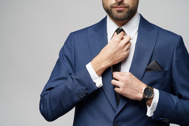 young handsome stylish businessman wearing suit