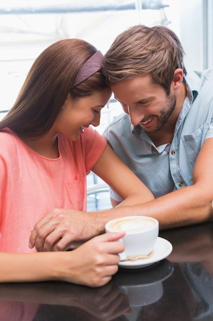 Young happy couple looking at each other 