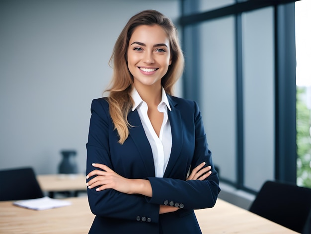 Young happy pretty smiling professional business woman happy confident positive female entrepreneur